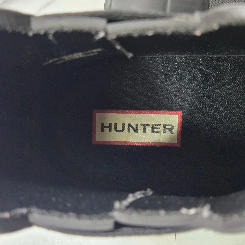 Hunter Womens Size 8 Black Original Refined Slim Fit Chelsea Ankle Rain Boots